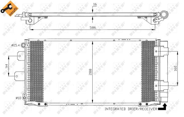 Condenser, air conditioning - 35436 NRF