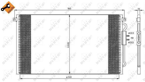 Condenser, air conditioning - 35448 NRF
