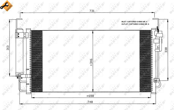 Condenser, air conditioning - 35473 NRF