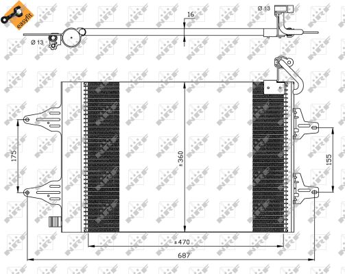 Condenser, air conditioning - 35480 NRF