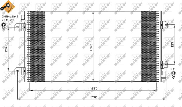 Condenser, air conditioning - 35485 NRF