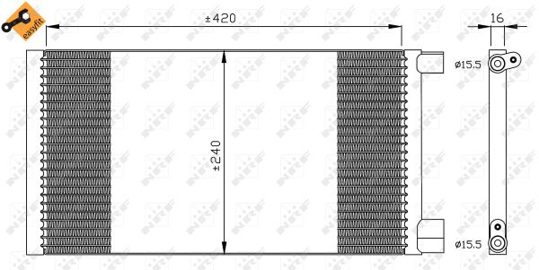 Condenser, air conditioning - 35487 NRF
