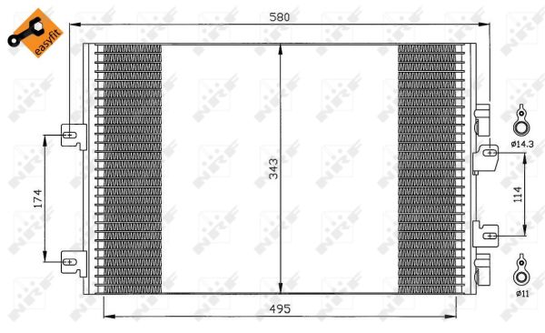 Конденсатор, кондиционер - 35543 NRF