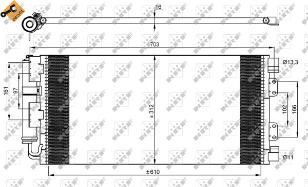 Condenser, air conditioning - 35548 NRF