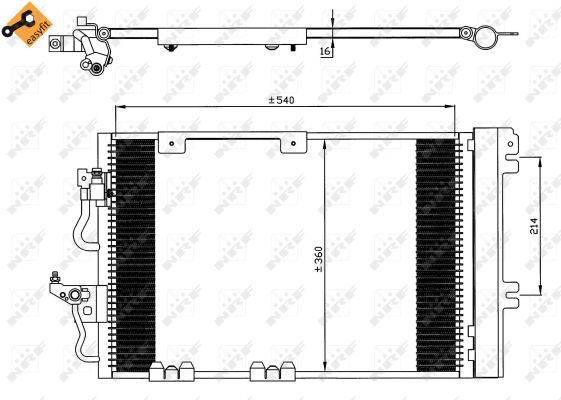Condenser, air conditioning - 35554 NRF