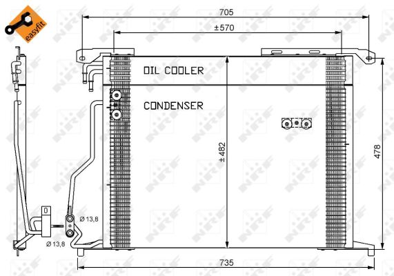 Condenser, air conditioning - 35578 NRF