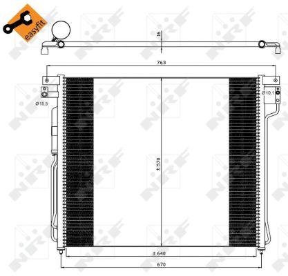 Condenser, air conditioning - 35582 NRF
