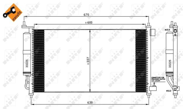 Condenser, air conditioning - 35583 NRF