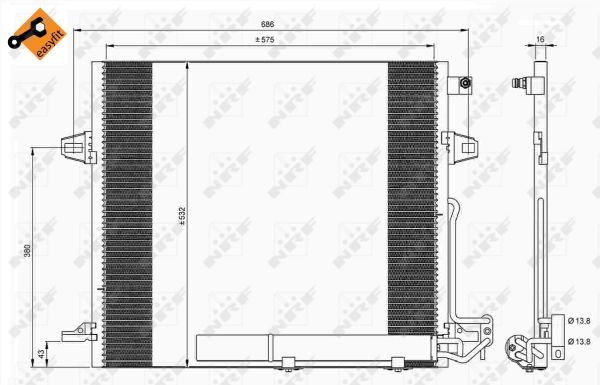 Condenser, air conditioning - 35618 NRF