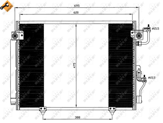 Condenser, air conditioning - 35619 NRF