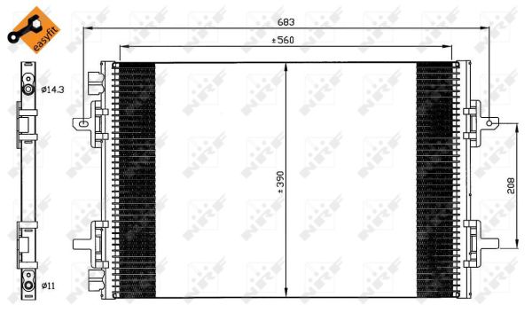 Condenser, air conditioning - 35634 NRF