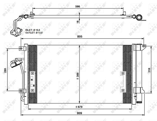 Condenser, air conditioning - 35639 NRF