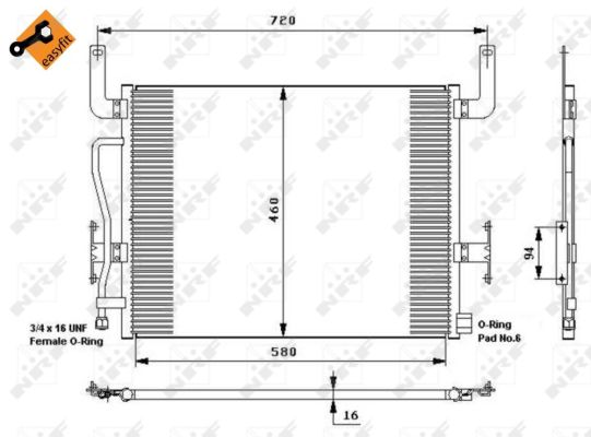 Condenser, air conditioning - 35655 NRF