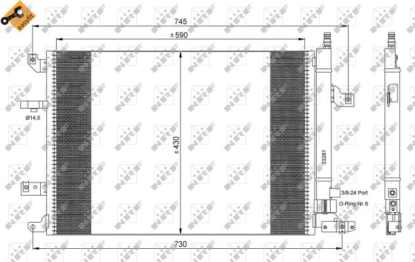 Condenser, air conditioning - 35739 NRF