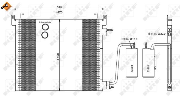 Condenser, air conditioning - 35741 NRF