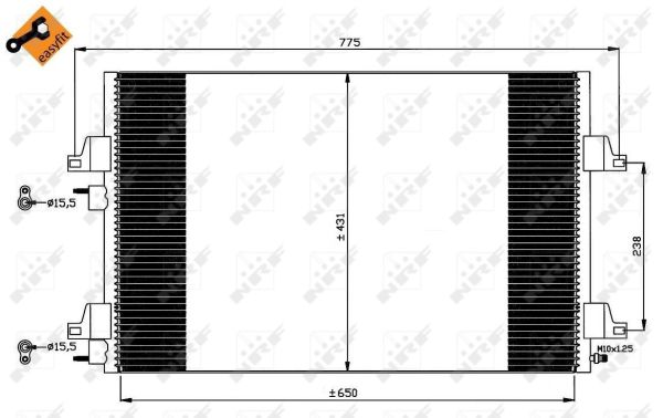 Condenser, air conditioning - 35749 NRF