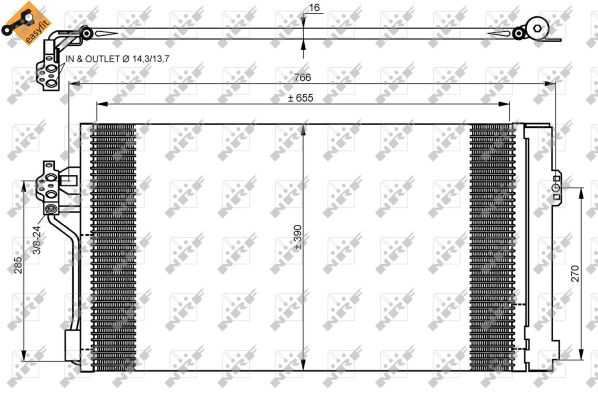 Condenser, air conditioning - 35776 NRF