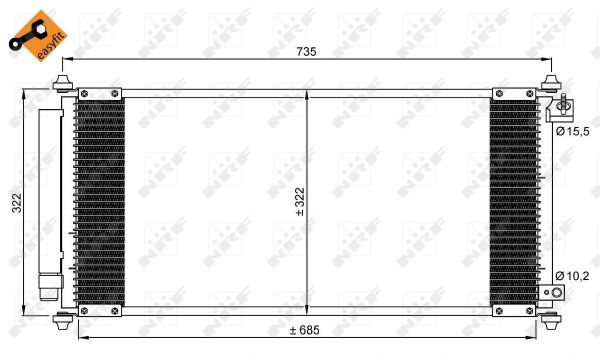 Condenser, air conditioning - 35791 NRF