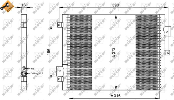 Condenser, air conditioning - 35795 NRF