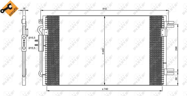 Condensatore, Climatizzatore - 35799 NRF