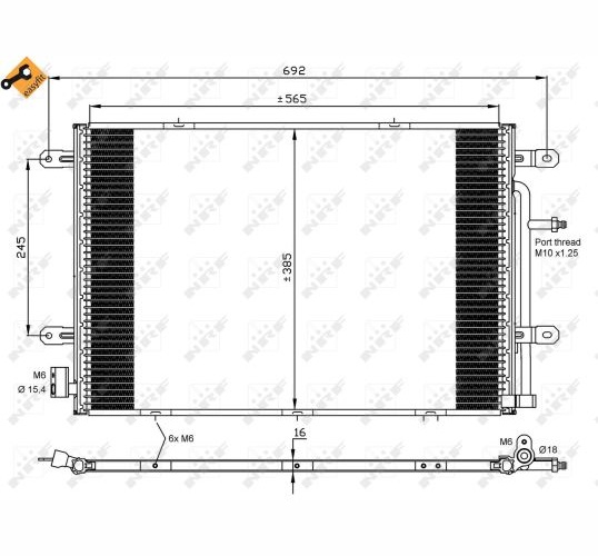 Condenser, air conditioning - 35841 NRF