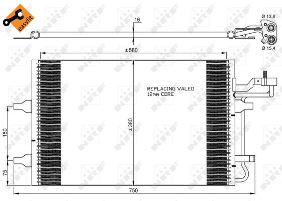Condenser, air conditioning - 35842 NRF