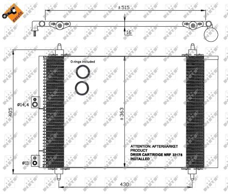 Condenser, air conditioning - 35843 NRF