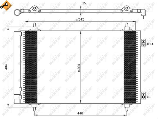 Condenser, air conditioning - 35844 NRF