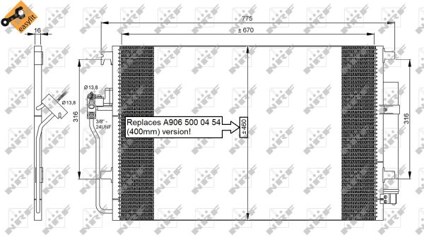 Конденсатор, кондиционер - 35849 NRF