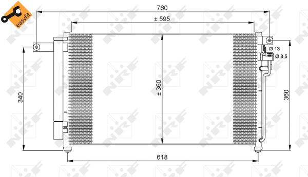 Condenser, air conditioning - 35851 NRF