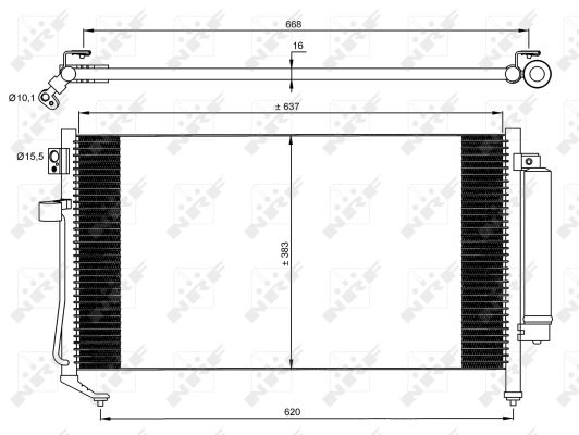 Condenser, air conditioning - 35869 NRF