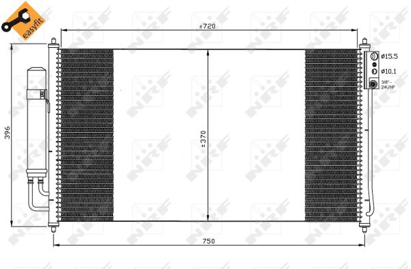 Condensatore, Climatizzatore - 35878 NRF