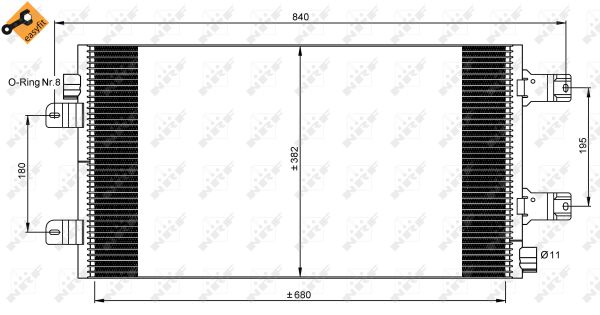 Condenser, air conditioning - 35880 NRF