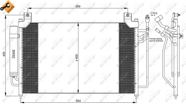 Condenser, air conditioning - 35881 NRF