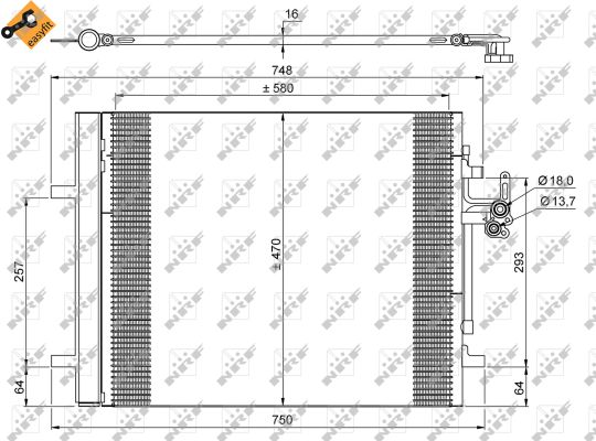 Condenser, air conditioning - 35884 NRF