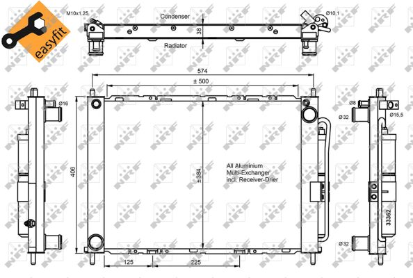Конденсатор, кондиционер - 35886 NRF