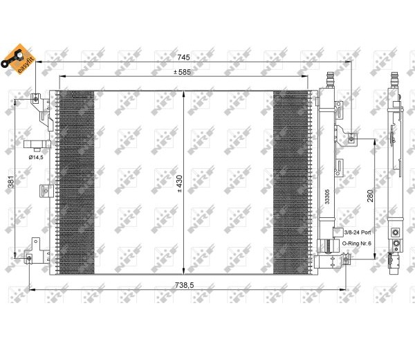 Конденсатор, кондиционер - 35889 NRF