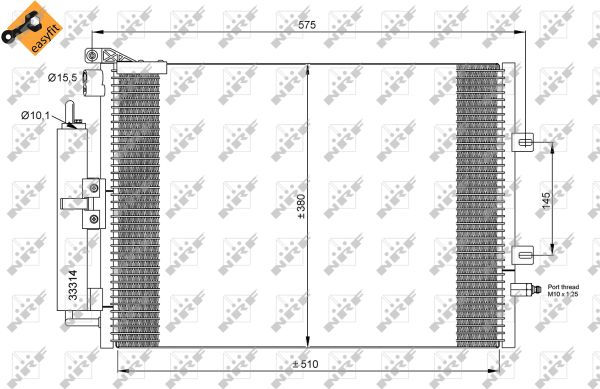 Condenser, air conditioning - 35897 NRF