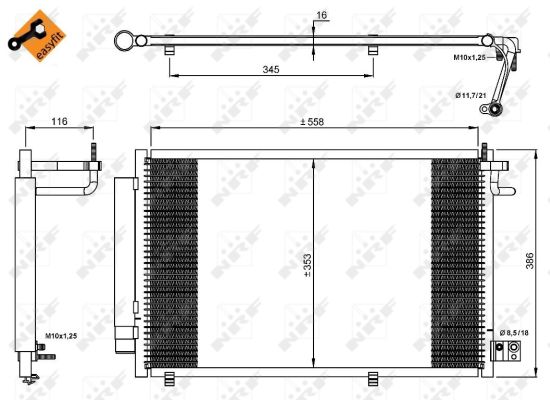 Конденсатор, кондиционер - 35903 NRF