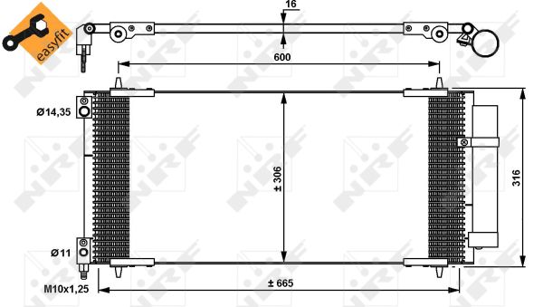 Condenser, air conditioning - 35905 NRF