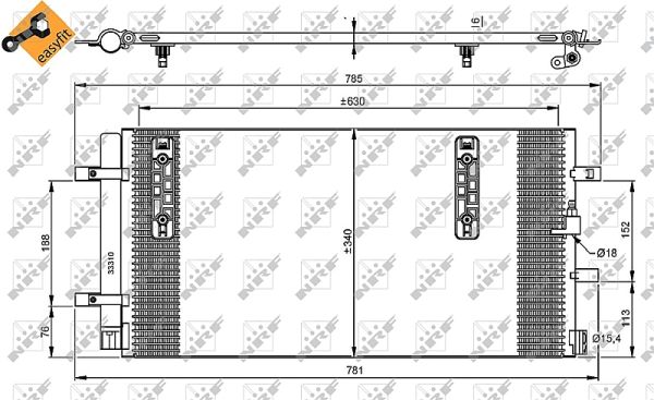 Condenser, air conditioning - 35916 NRF