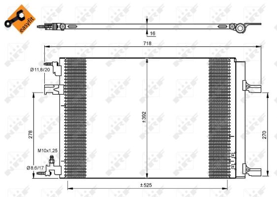 Condenser, air conditioning - 35918 NRF