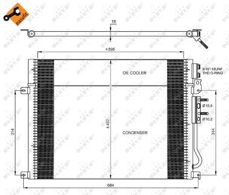 Condenser, air conditioning - 35920 NRF