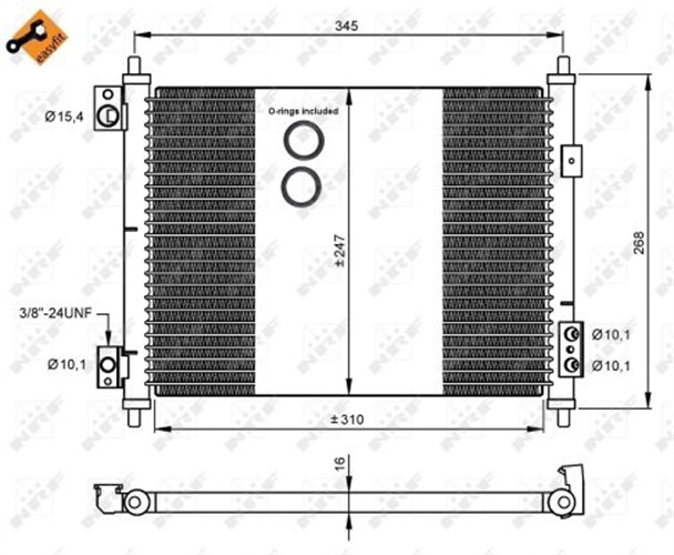 Condenser, air conditioning - 35926 NRF