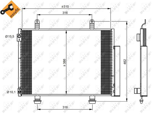 Condenser, air conditioning - 35944 NRF