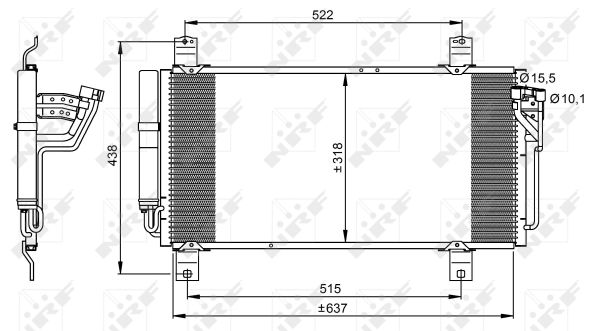Condenser, air conditioning - 35949 NRF