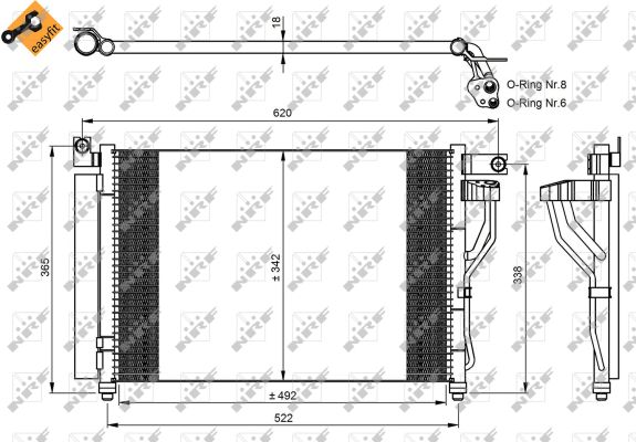 Condenser, air conditioning - 35964 NRF