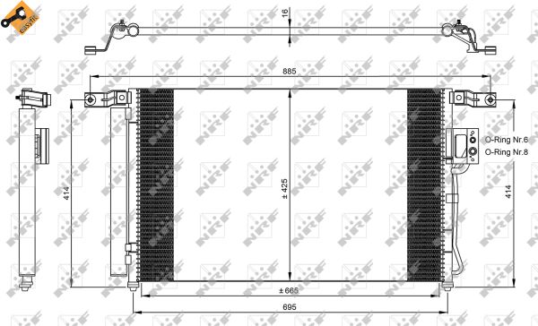 Condenser, air conditioning - 35965 NRF