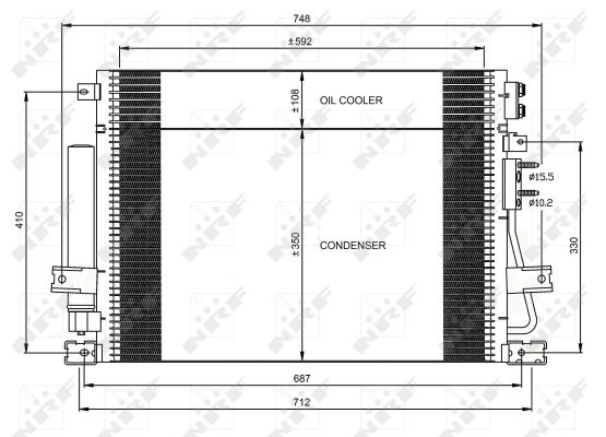 Condenser, air conditioning - 35966 NRF