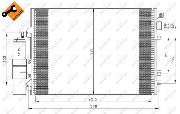 Condenser, air conditioning - 35967 NRF